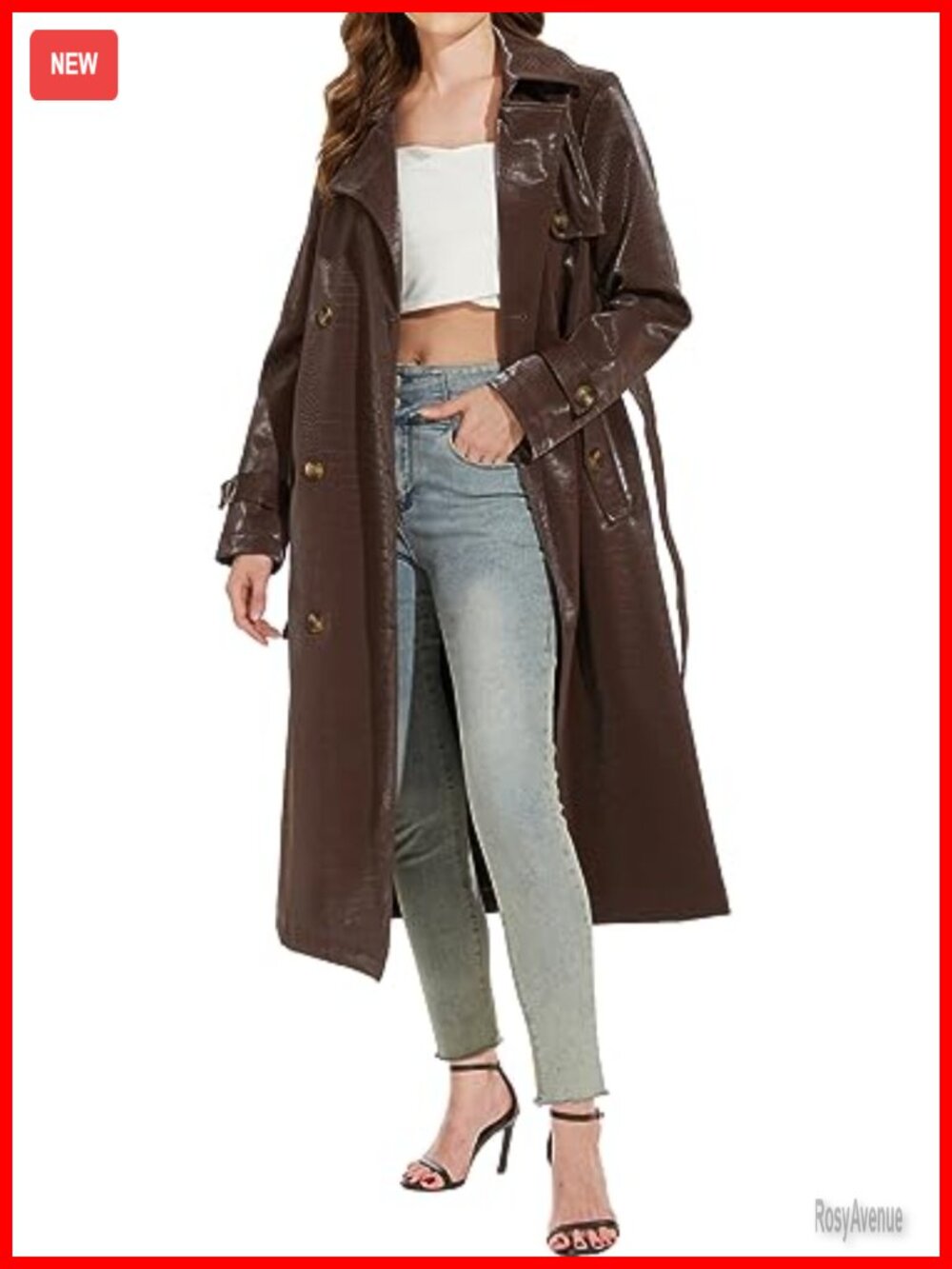 Faux Leather Trench Coat Motorcycle Biker Moto Jacket Short Lightweight Vegan